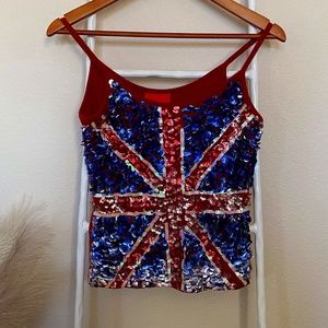 Sequin Red Tank Top YEN CLUB S/M